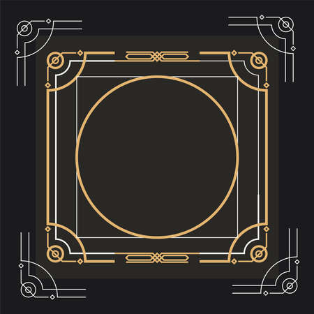 golden circular frameのイラスト素材