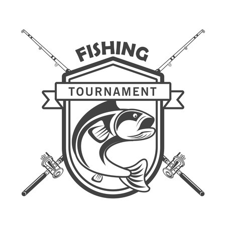 catfish and rods emblemのイラスト素材