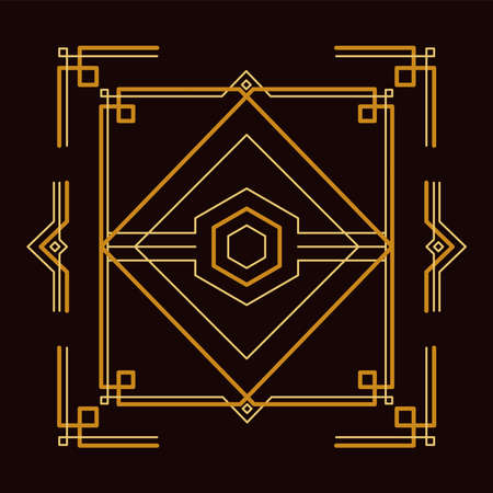 golden victorian frameのイラスト素材