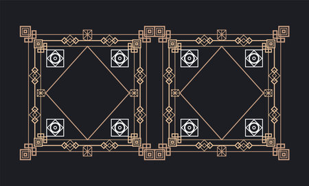 two golden framesのイラスト素材