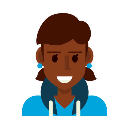 happy woman afroのイラスト素材