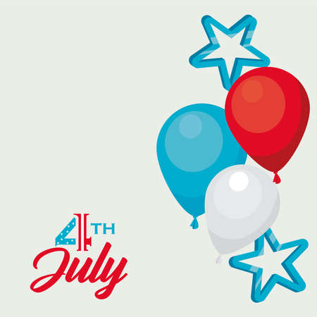 4 of july postcardのイラスト素材