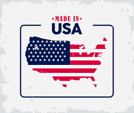 usa flag map posterのイラスト素材