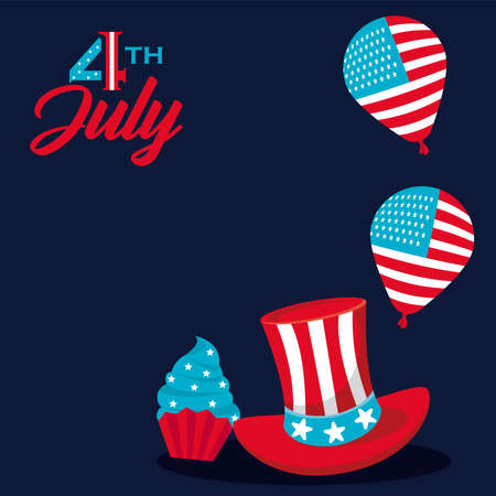 4 of july posterのイラスト素材