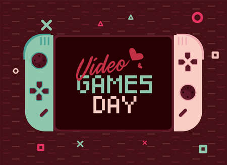 video games day templateのイラスト素材