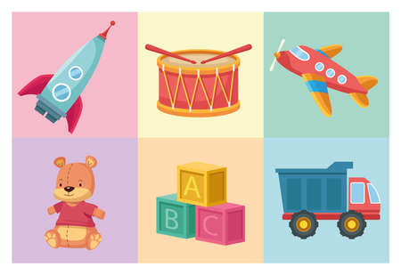 toys six iconsのイラスト素材