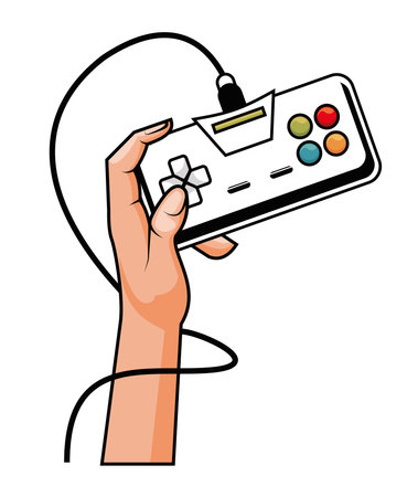 hand with retro controlのイラスト素材