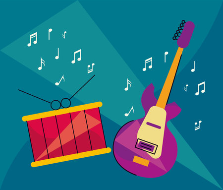 guitar and drumのイラスト素材