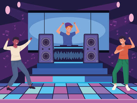 dancers and djのイラスト素材