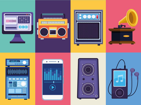 music eight icons
