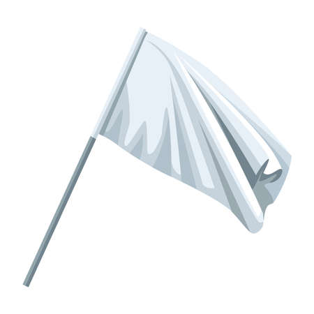 white flag wavingのイラスト素材