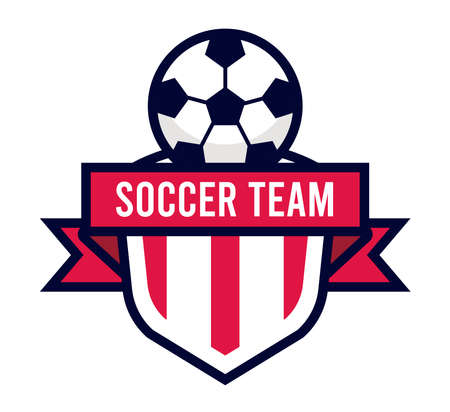 soccer shield with ribbonのイラスト素材