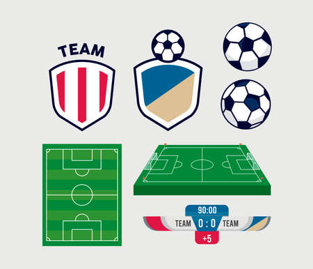 seven soccer iconsのイラスト素材