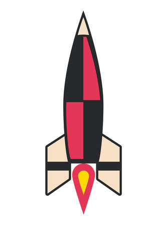 rocket pop art iconのイラスト素材