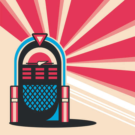 jukebox pop art posterのイラスト素材