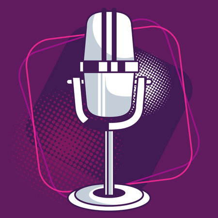 karaoke purple posterのイラスト素材