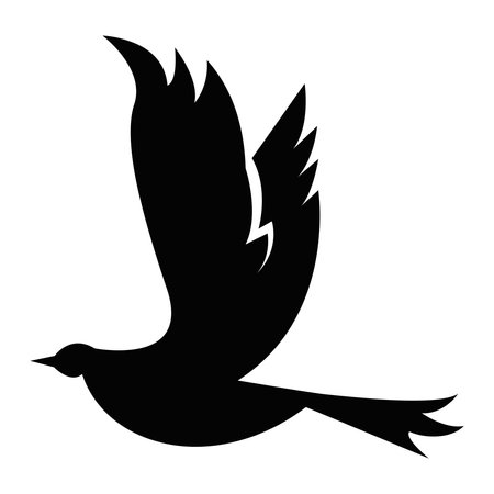 dove flying silhouetteのイラスト素材