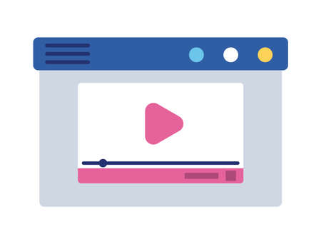 webpage template with playerのイラスト素材