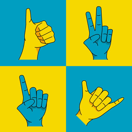 four left handersのイラスト素材