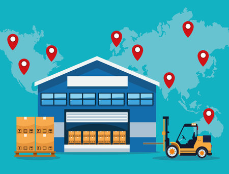 logistic service globalのイラスト素材