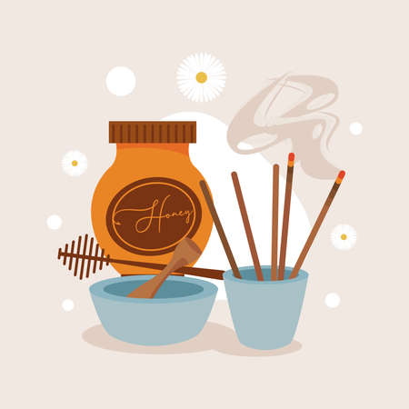 aromatherapy with honeyのイラスト素材