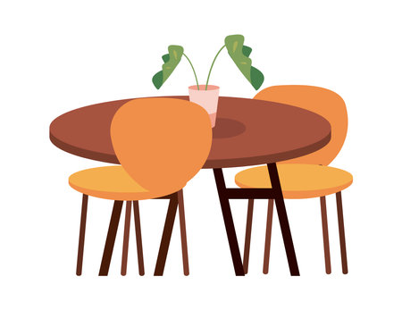 home table with chairsのイラスト素材