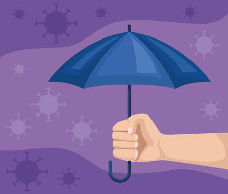 hand holding umbrellaのイラスト素材