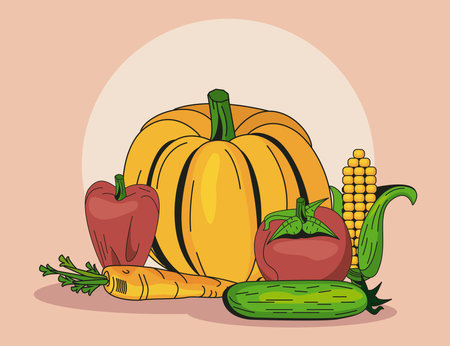 Healthy and organic vegetables icon setのイラスト素材