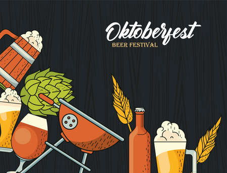 oktoberfest poster celebrationのイラスト素材