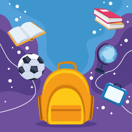 schoolbag and icons