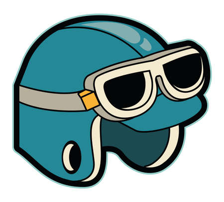 helmet patch retro styleのイラスト素材