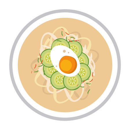 naengmyeon delicious korean dishのイラスト素材