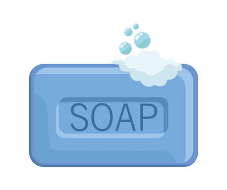 clothes soap with foamのイラスト素材