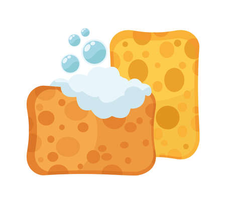 sponge housekeeping toolのイラスト素材