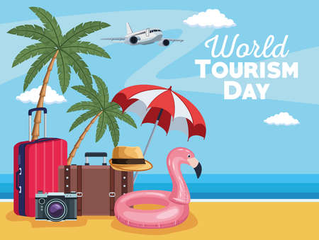 tourism day letteringのイラスト素材
