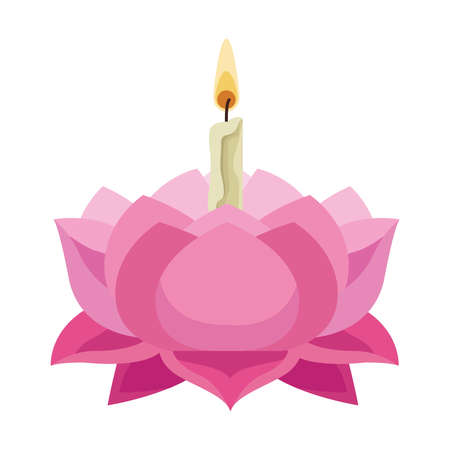 thailand lotus with candleのイラスト素材