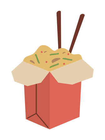 chinese food in boxのイラスト素材