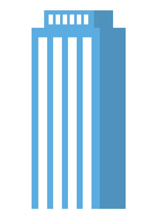 blue facade buildingのイラスト素材