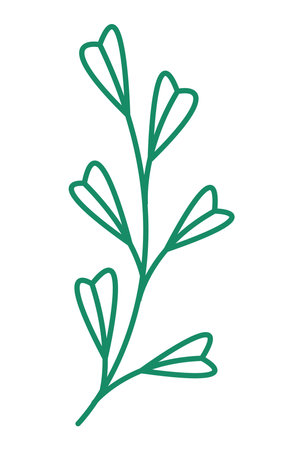 green branch with flowersのイラスト素材