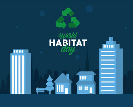 world habitat day urbanのイラスト素材