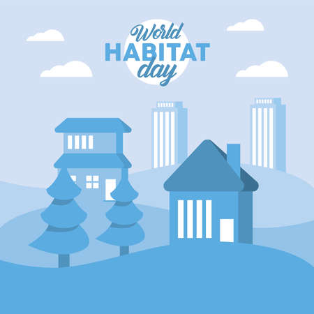 world habitat day sceneのイラスト素材