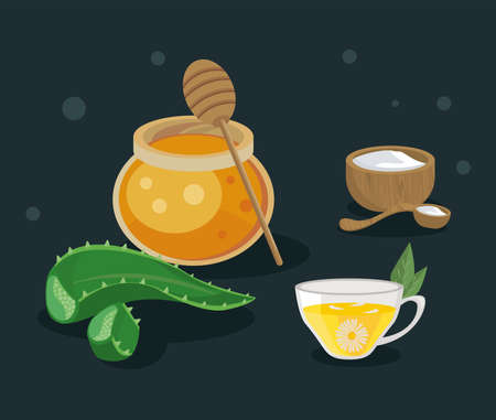 home remedies and honeyのイラスト素材