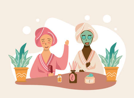 girls in home spaのイラスト素材