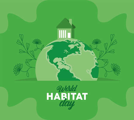 world habitat day letteringのイラスト素材