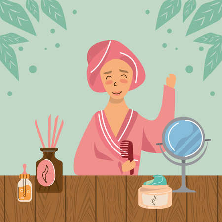woman in home spaのイラスト素材