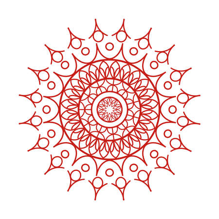 red mandala ethnicのイラスト素材