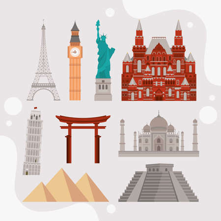 world tourism day iconsのイラスト素材