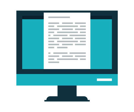 desktop with documentのイラスト素材