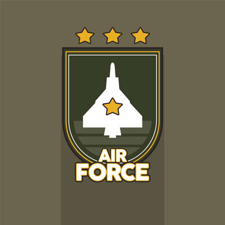 airplane in airforce shieldのイラスト素材
