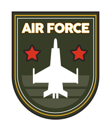 airforce shield with airplaneのイラスト素材